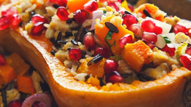 Stuffed Butternut Squash with Tempeh